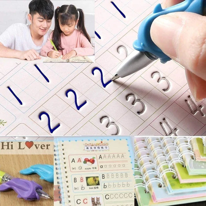Magic Book for Kids(4 Books+10 Refills+1 Pen+1 Grip) Buy 1 Get 1 Free