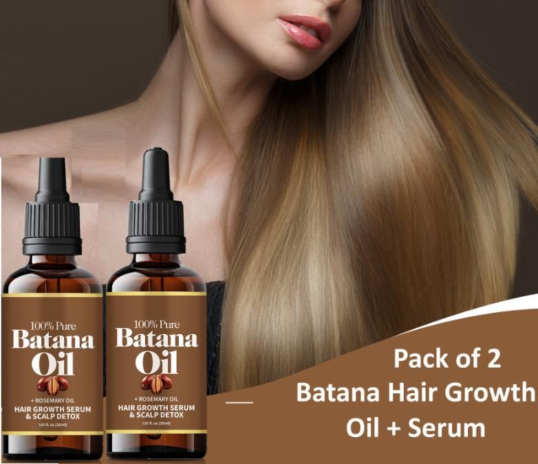 Batana + Rosemary Hair Growth Oil & Serum Combo | Controls Hair Fall, Boosts Growth & Adds Shine | Buy 1 Get 1 Free